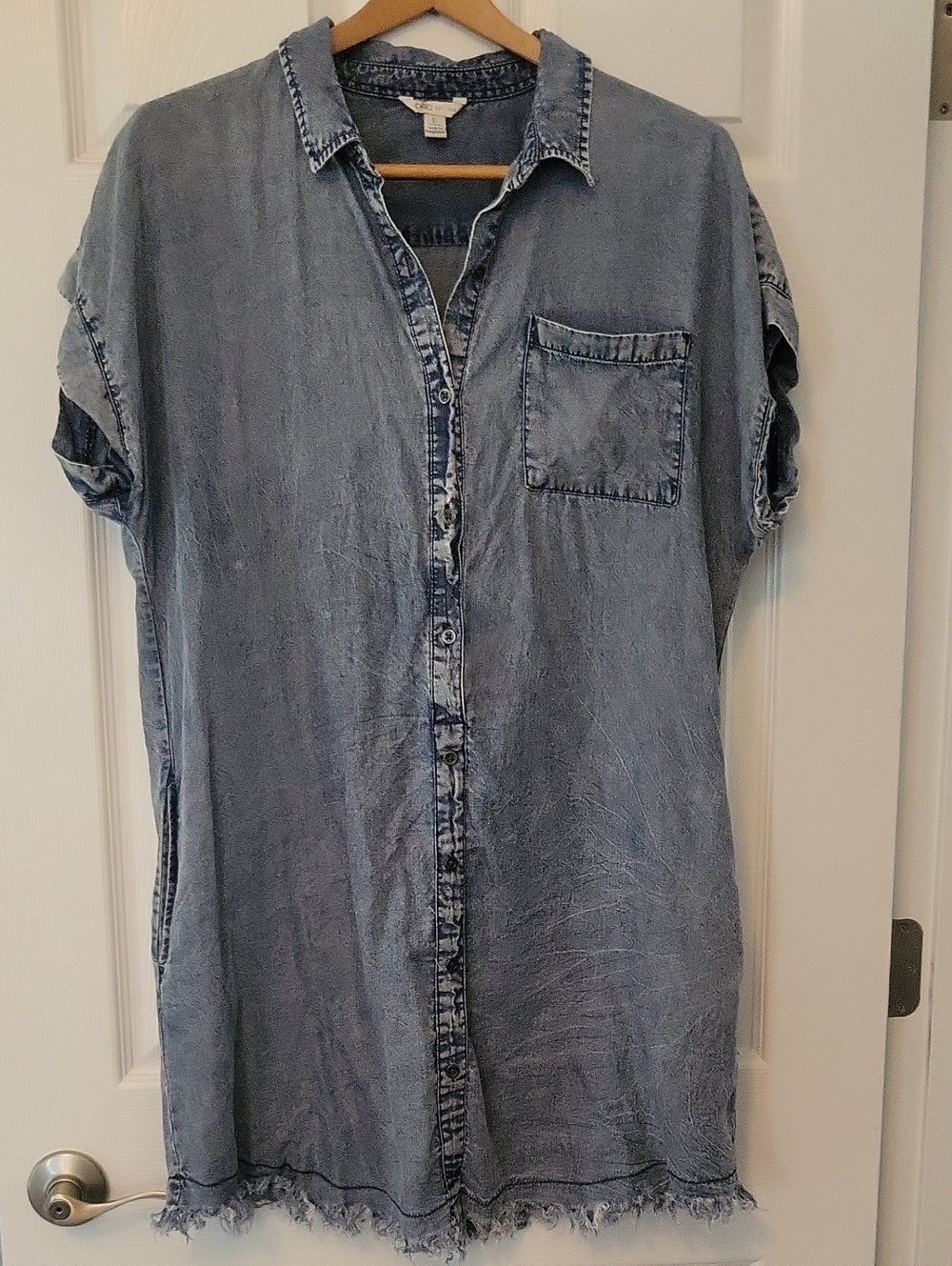 Cute Jean Dress With Slit Pockets